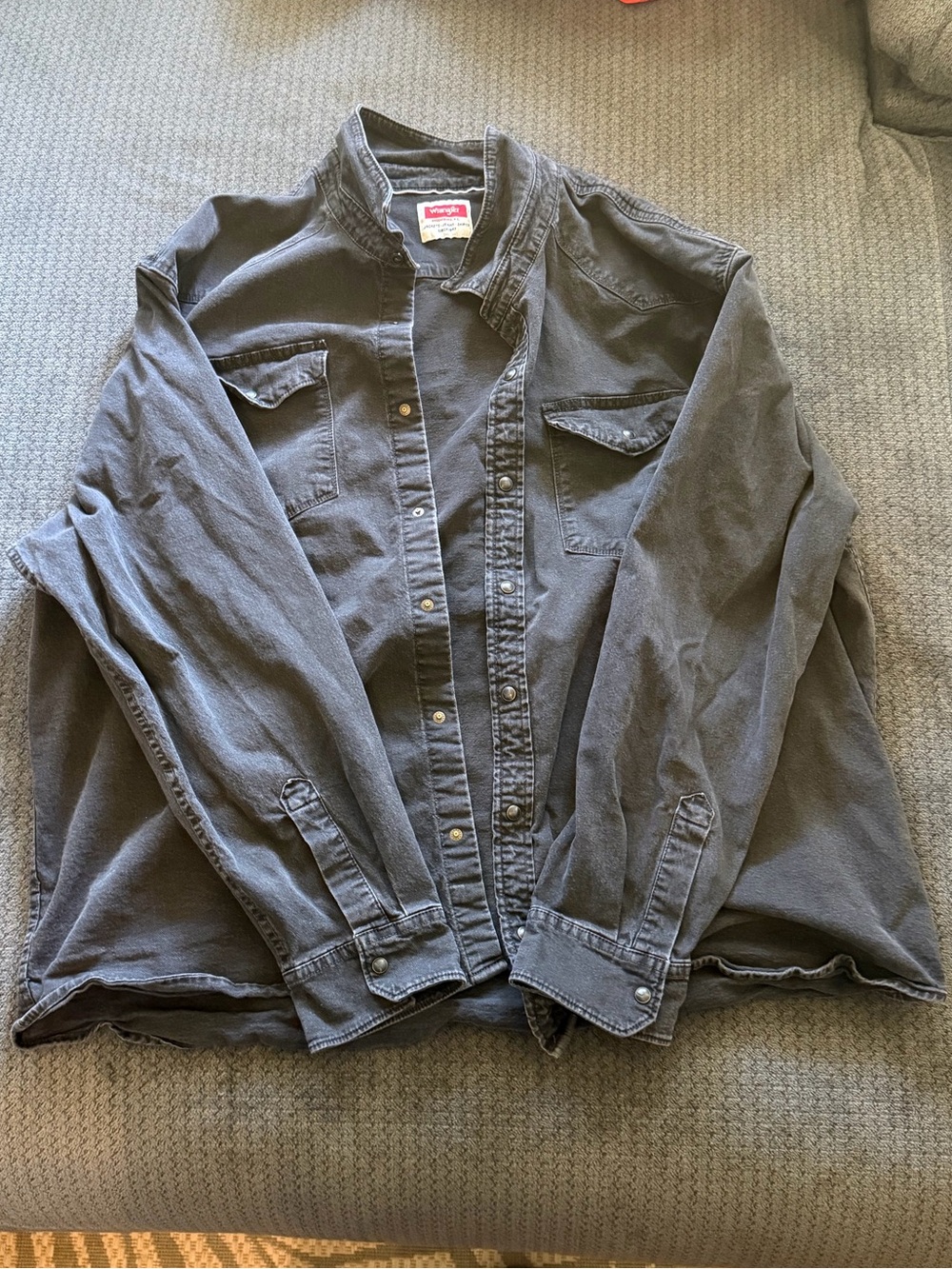 Wrangler Black Casual Button-Front Shirt Jacket